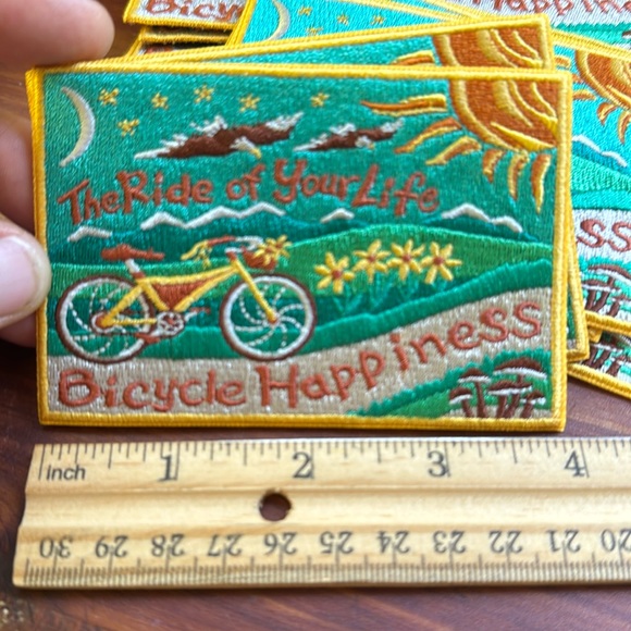 NEW Bicycle Happiness Patch RIDE OF YOIR LIFE sewing iron on supports education - Picture 3 of 5